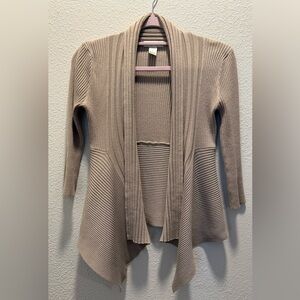 Kenar Women's Ribbed Open Front Cardigan - Beige